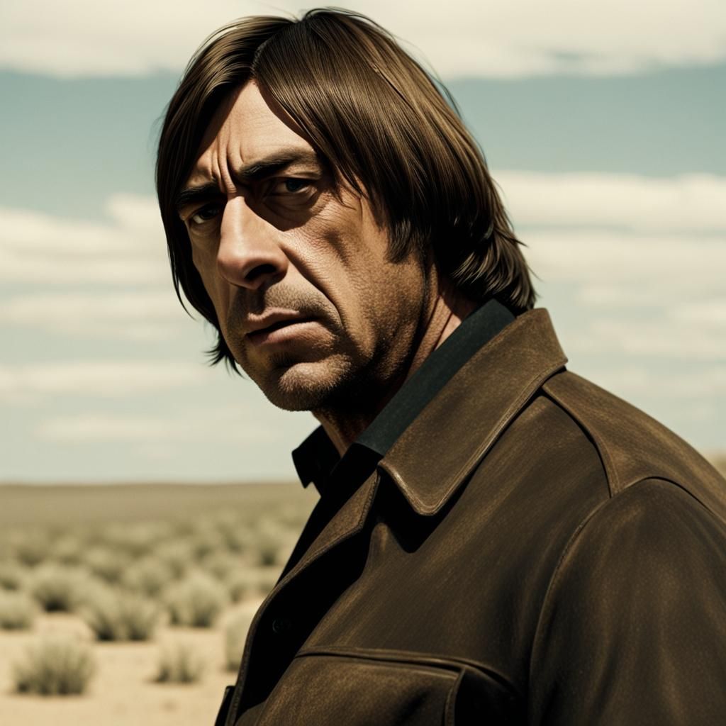 Anton Chigurh: Digital Portrait of a Ruthless Character