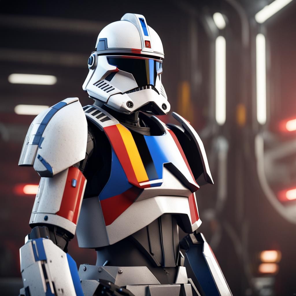 Star Wars Clone Trooper Captain Rex in Sci-Fi Style