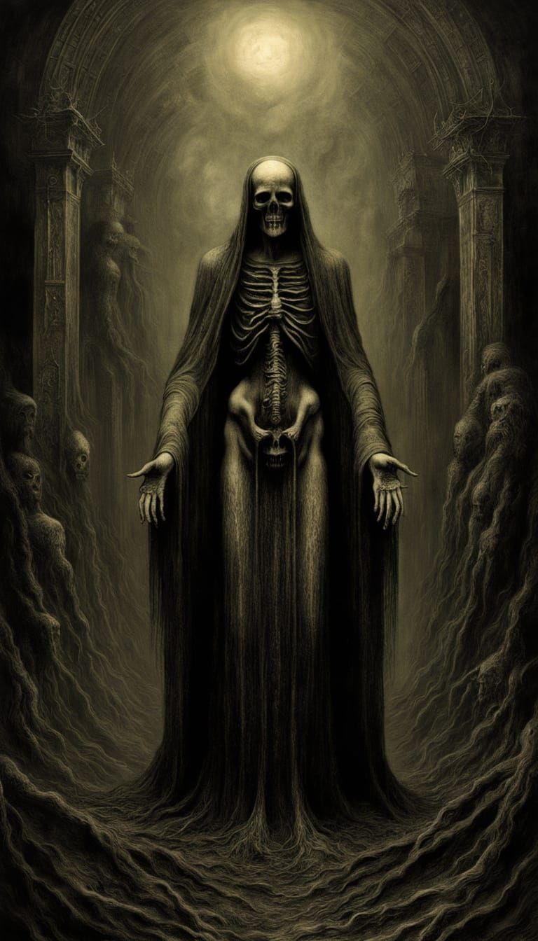 Surreal Horror Scene in Dark Surrealist Style