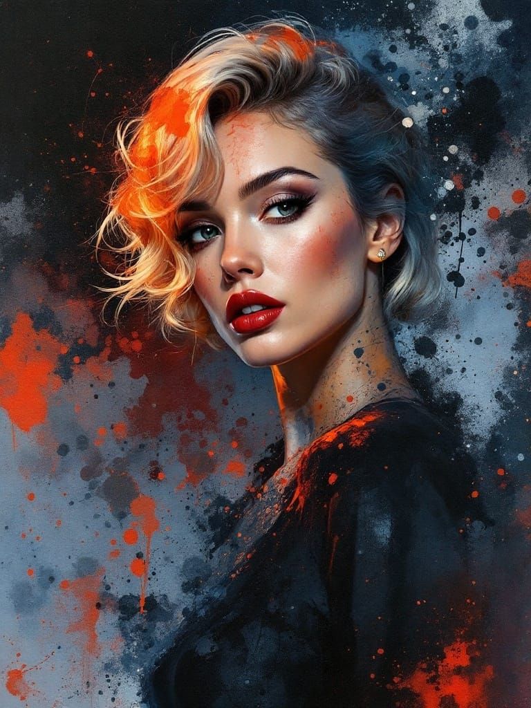 1950s Pin-Up in Surrealist Watercolor Style