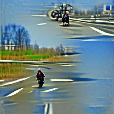 Biker on Route 66 Adventure