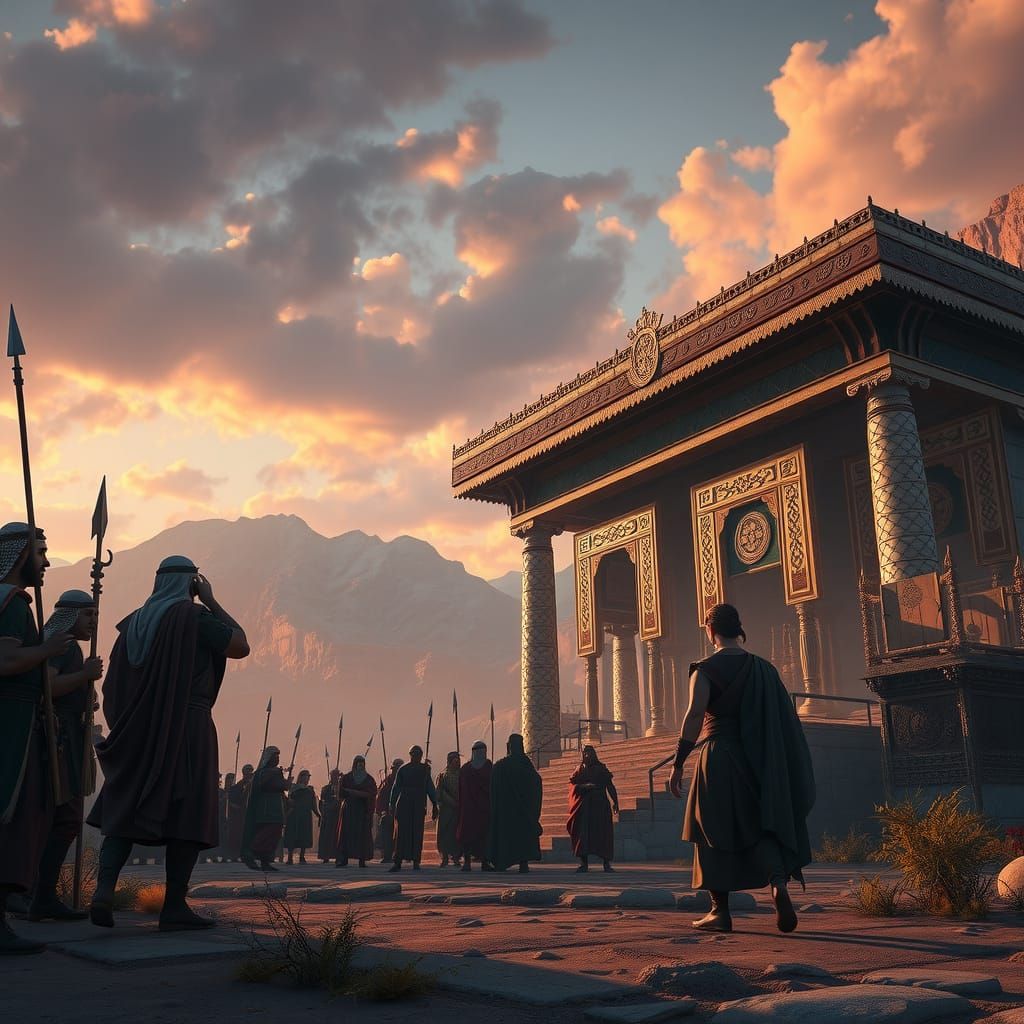 Epic Battle Scene in 3D Game Style