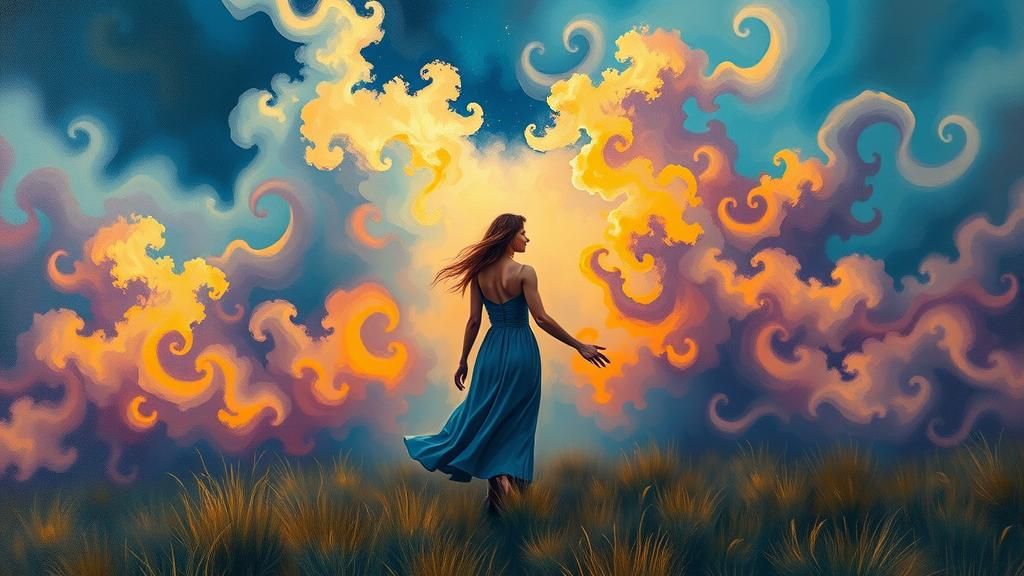 Dreamlike Couple in Surrealist Melting Landscape