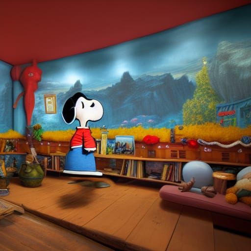 Inside Snoopy's Doghouse: Detailed Matte Painting