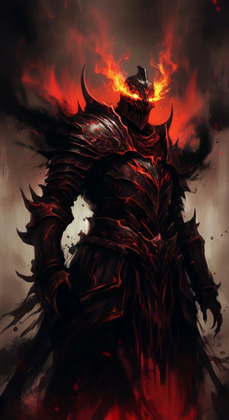 Towering Warrior of Dark Fantasy in Speedpaint Style