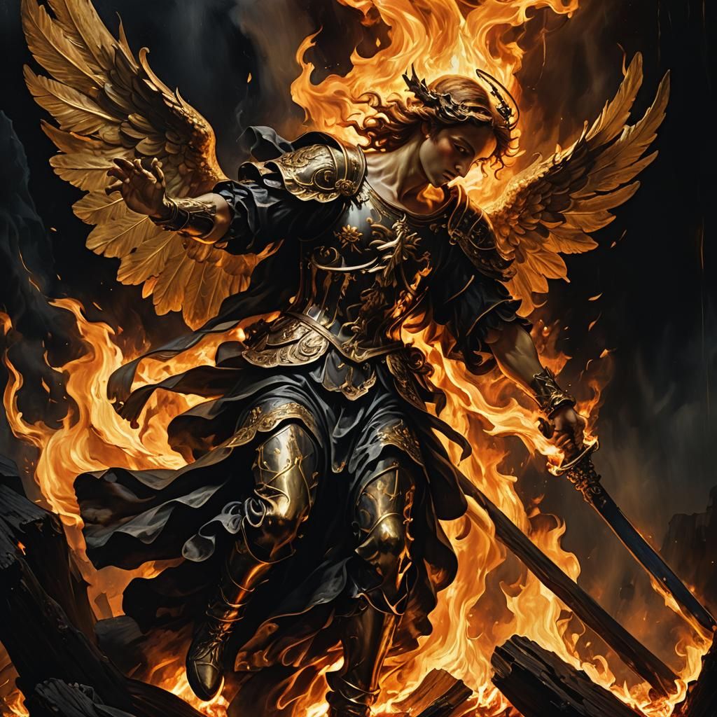 Baroque Angel in Hellish Inferno