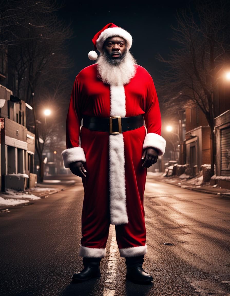 Scary Santa Claus on Christmas Eve in 8K