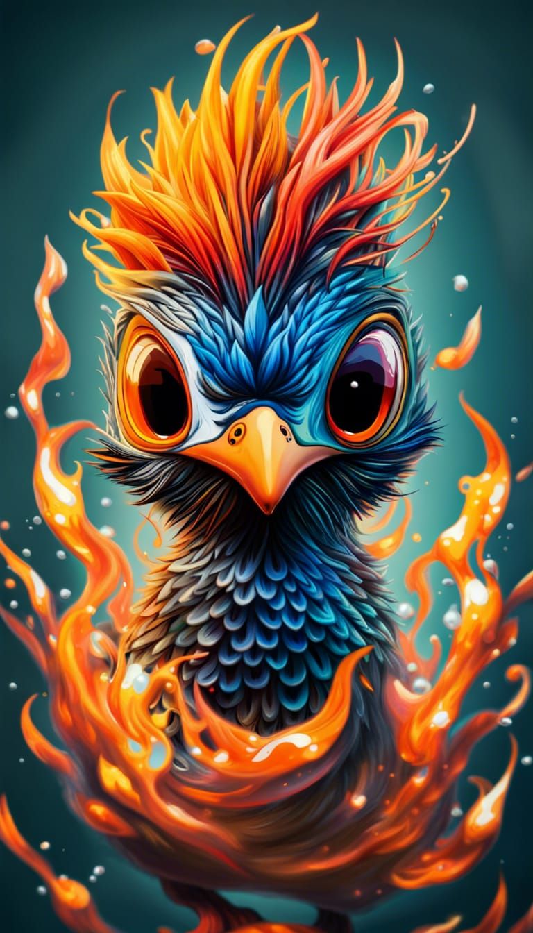 Fiery Jaybird in Dragonball Style by Robert Oxley