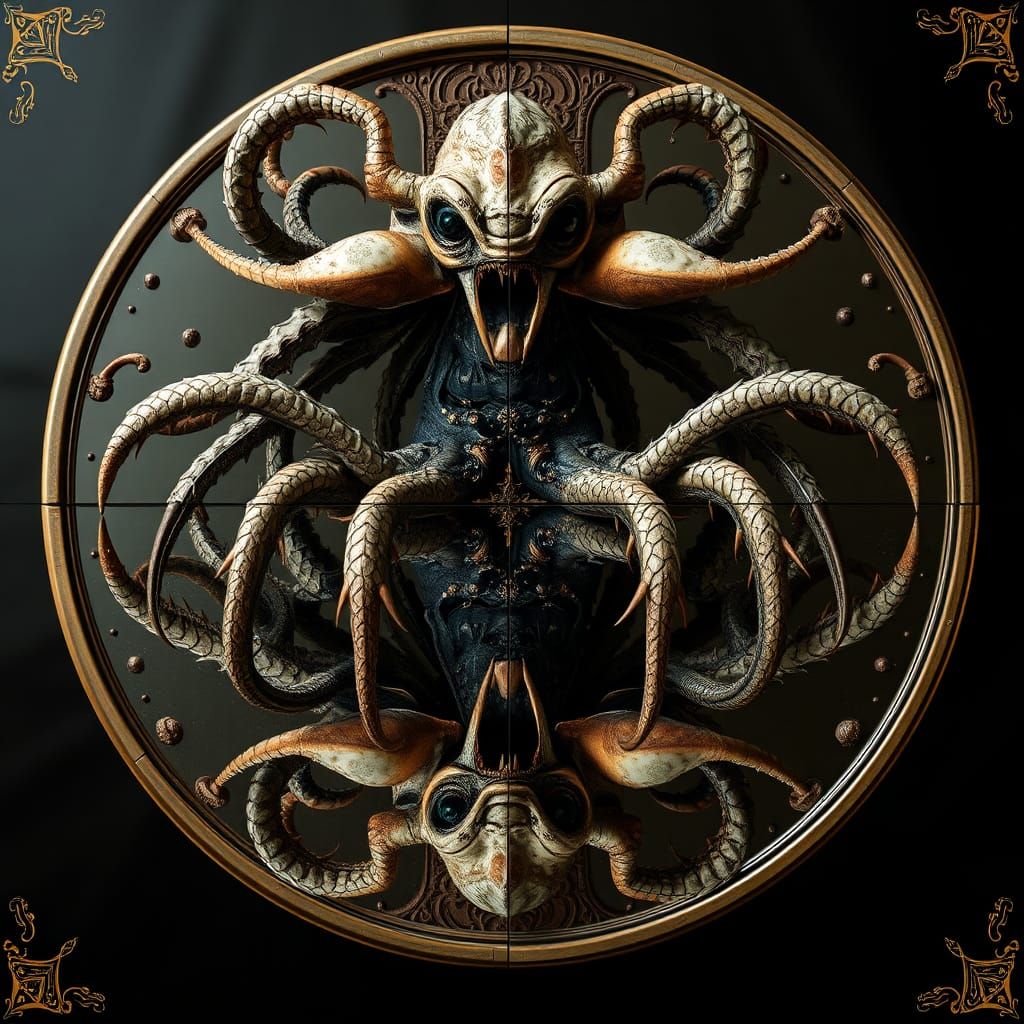 Surreal Reflection: A Biomorphic Art Nouveau Vision