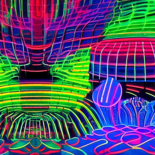 Surreal Person at Screen in Abstract Expressionism