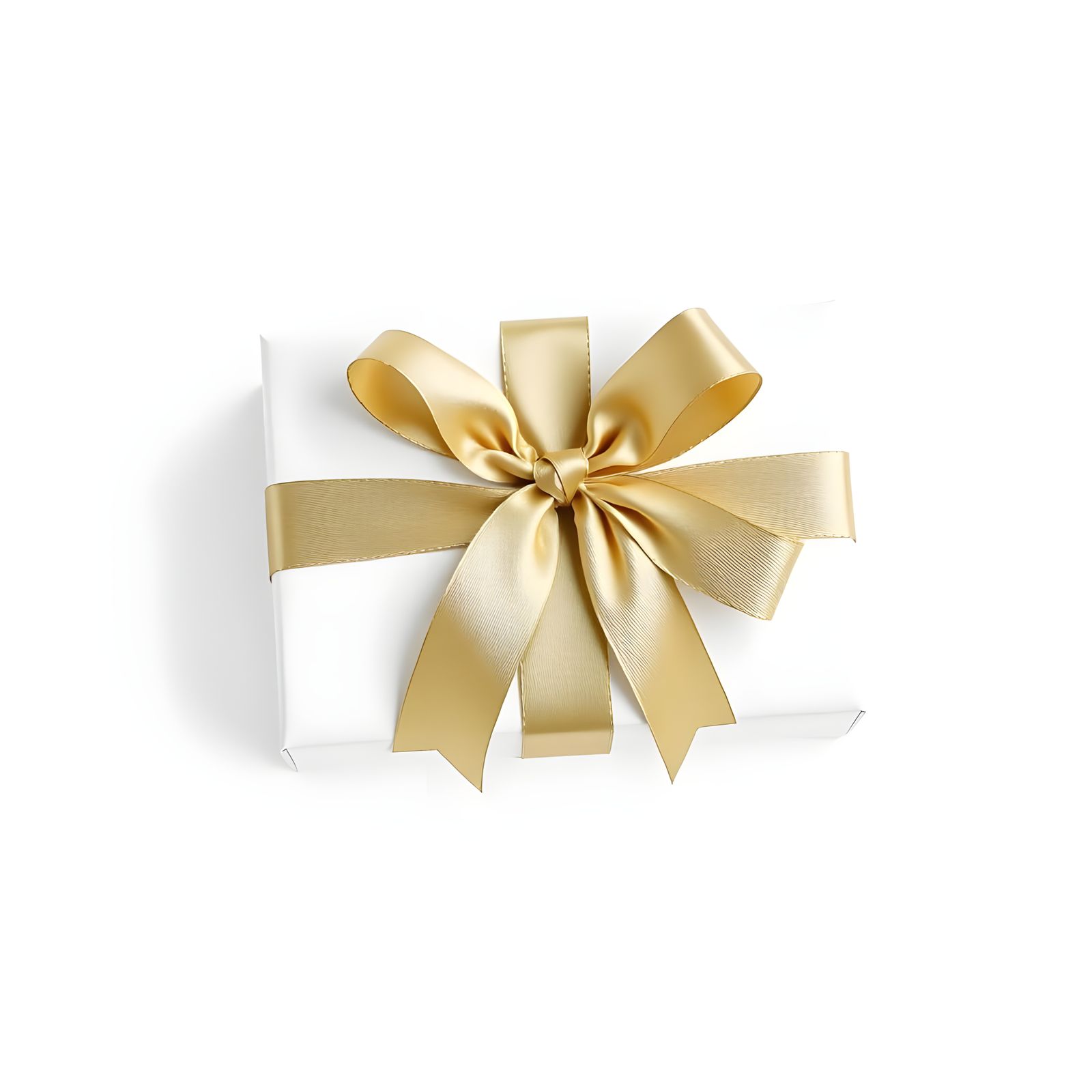 Gift Box with Ribbon on White Background