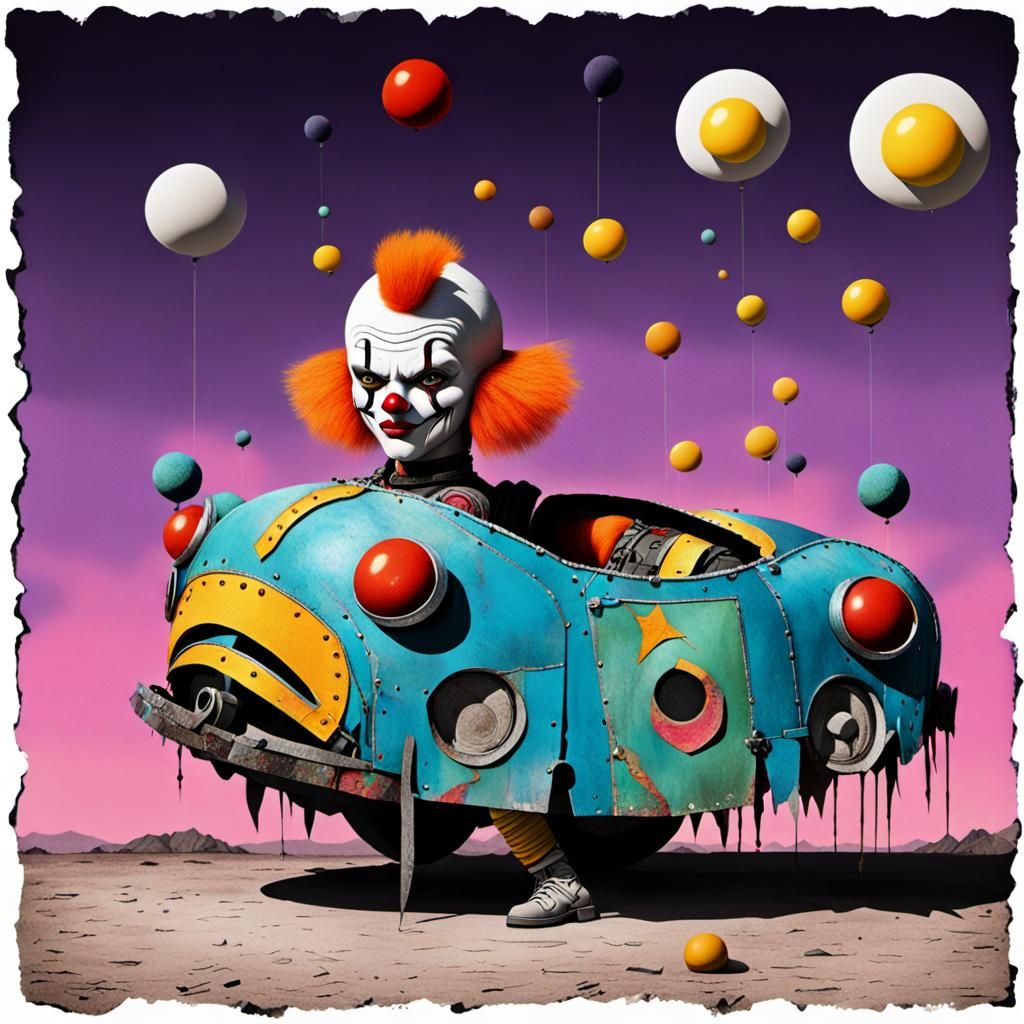 Cyberpunk Clown with Pandimensional Eye Makeup