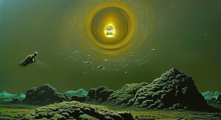 Cosmic Noir: A Surreal Digital Masterpiece