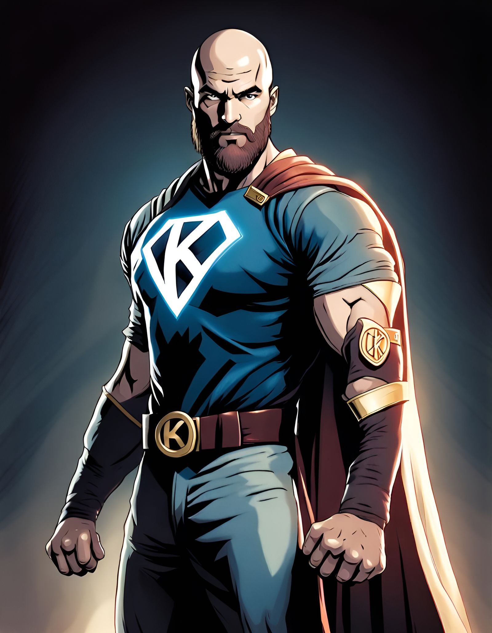 Heroic Cashmere Man in Comic Book Style