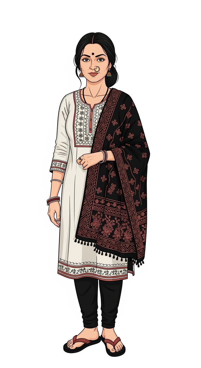 Indian Woman in Traditional Dress, Ravi Varma Style