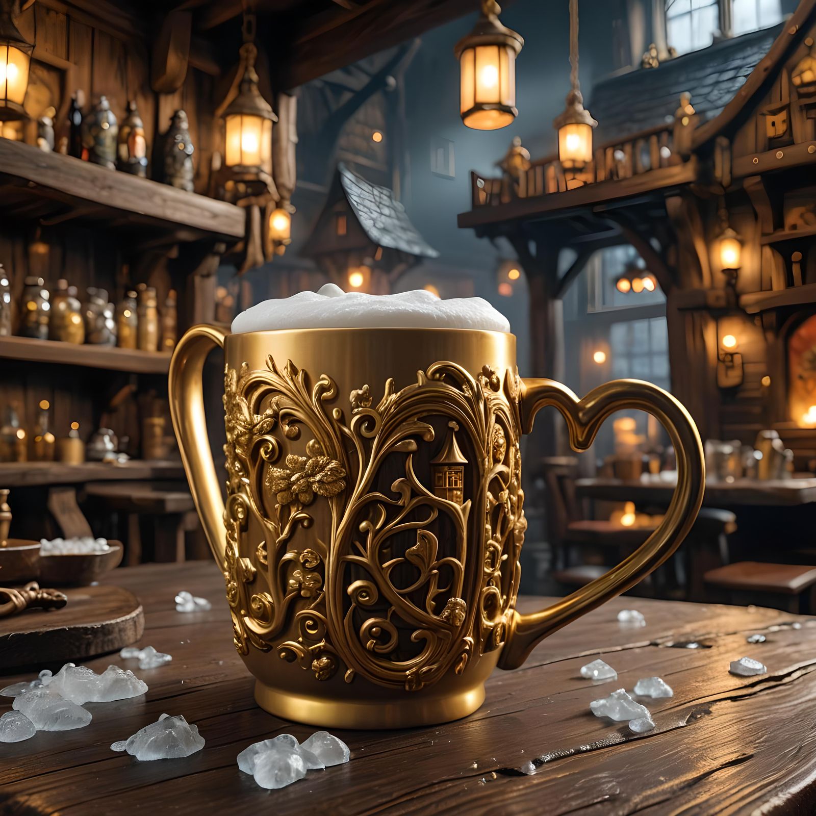 Fantastical Beer Text Matte Painting in Deep Color