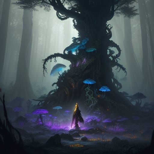 Ethereal Avatar in Ancient Forest