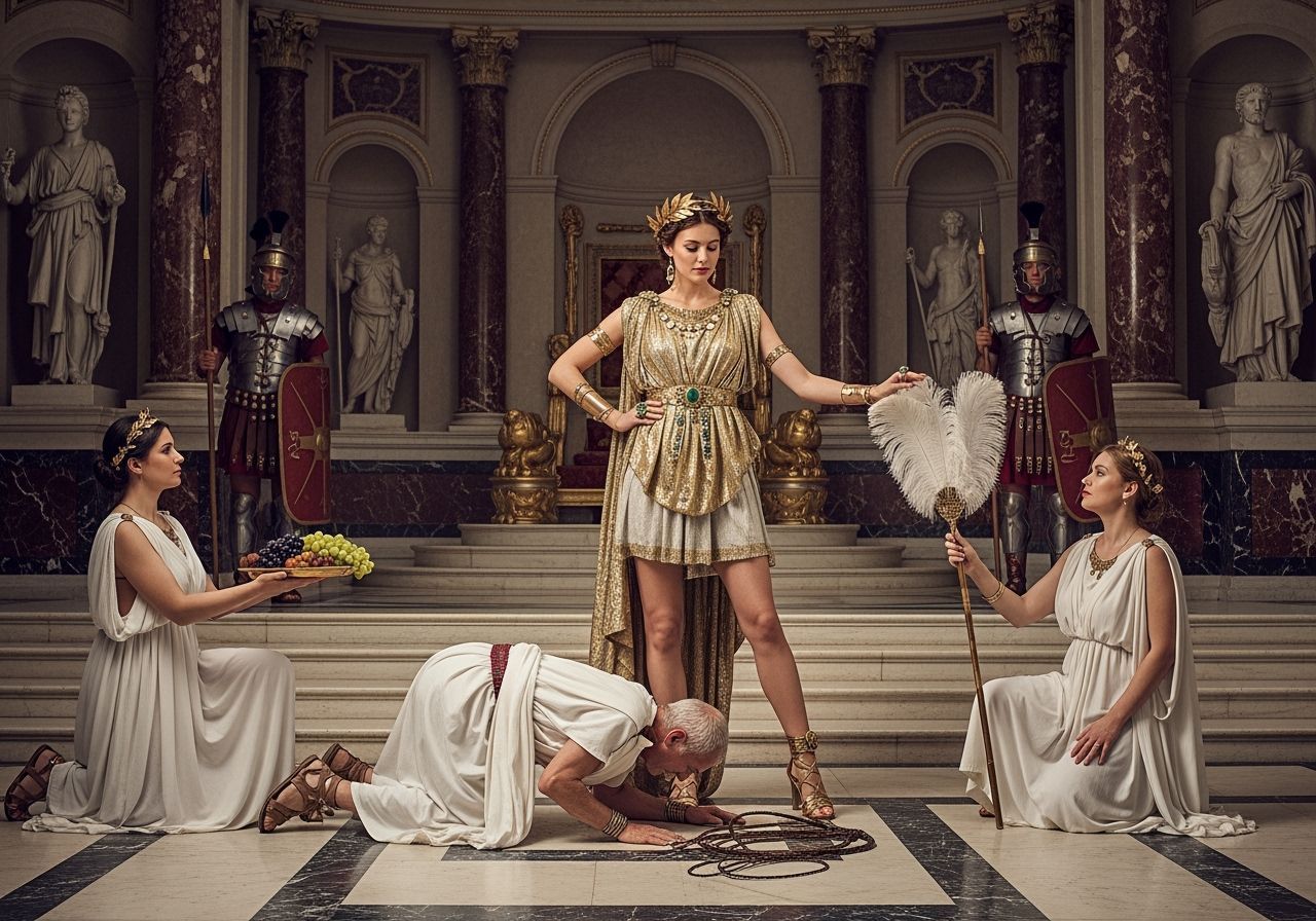 Empress Messalina in Opulent Imperial Palace Throne Room