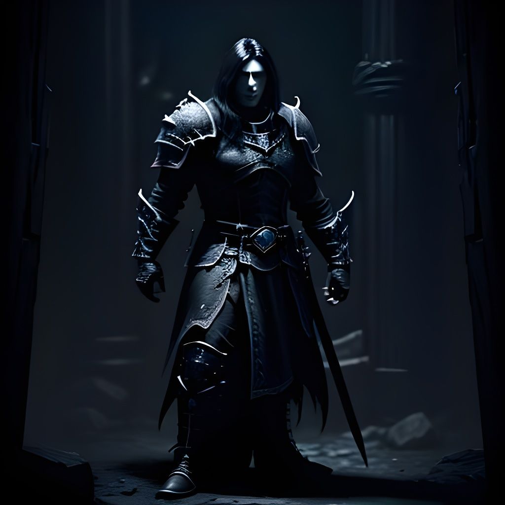 Death Knight in a Dimly Lit Dungeon