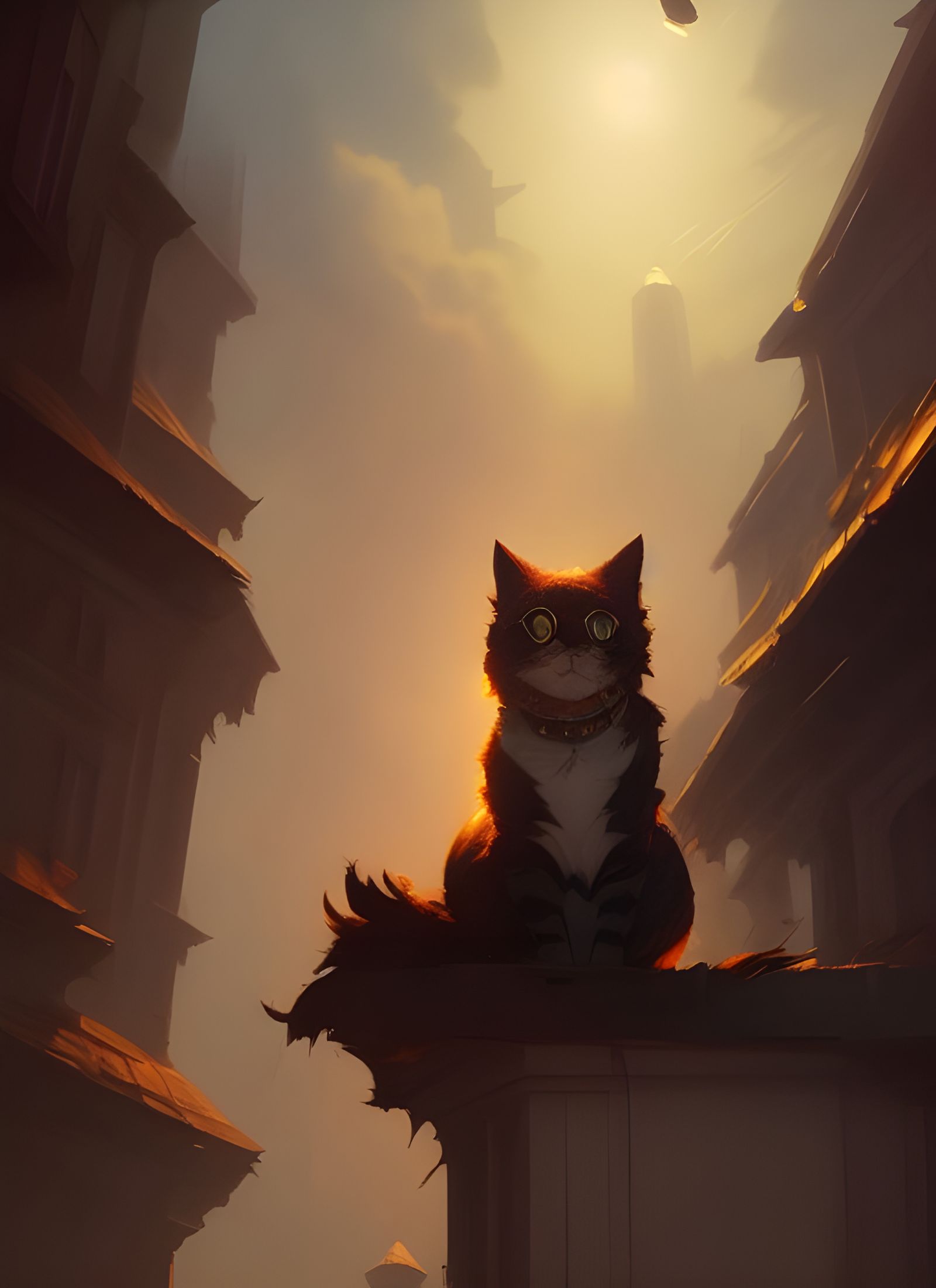 Cat Overlord Concept Art in Hyperrealism Style