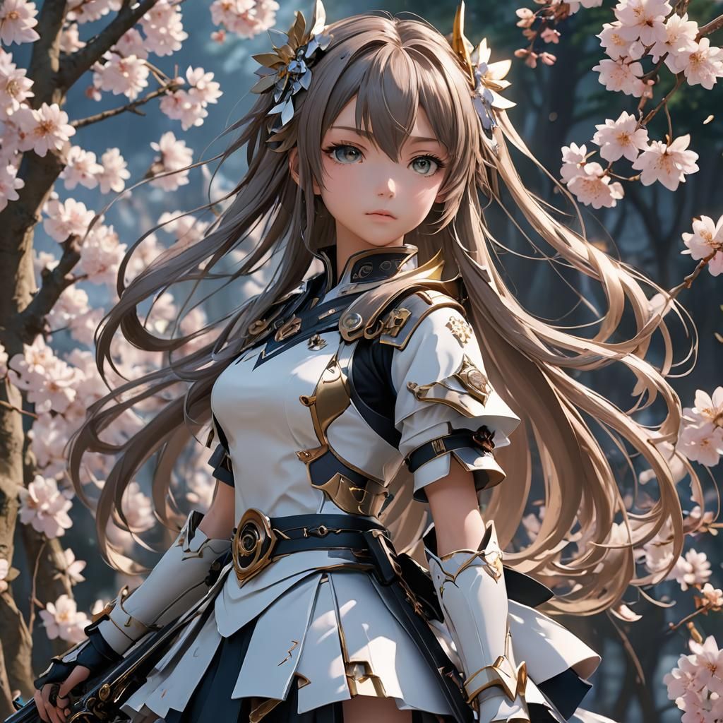 Detailed 3D Anime Art Inspired by Genshin Impact