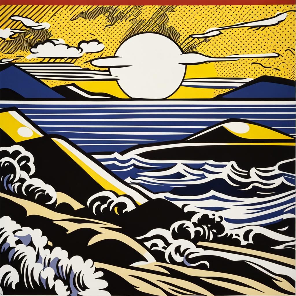 Sunrise in Lichtenstein Pop Art Style