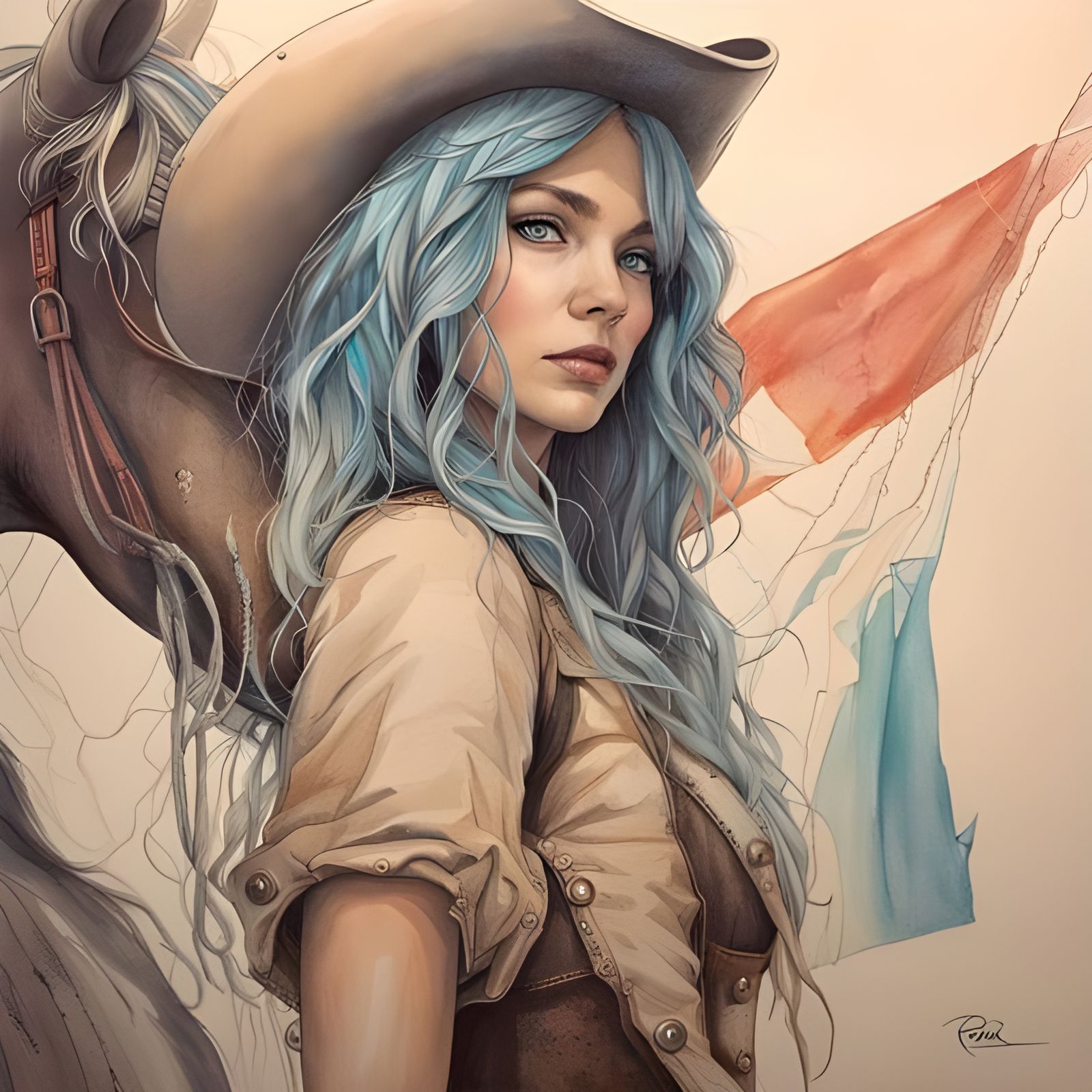 Abstract Blend of Colors and Forms