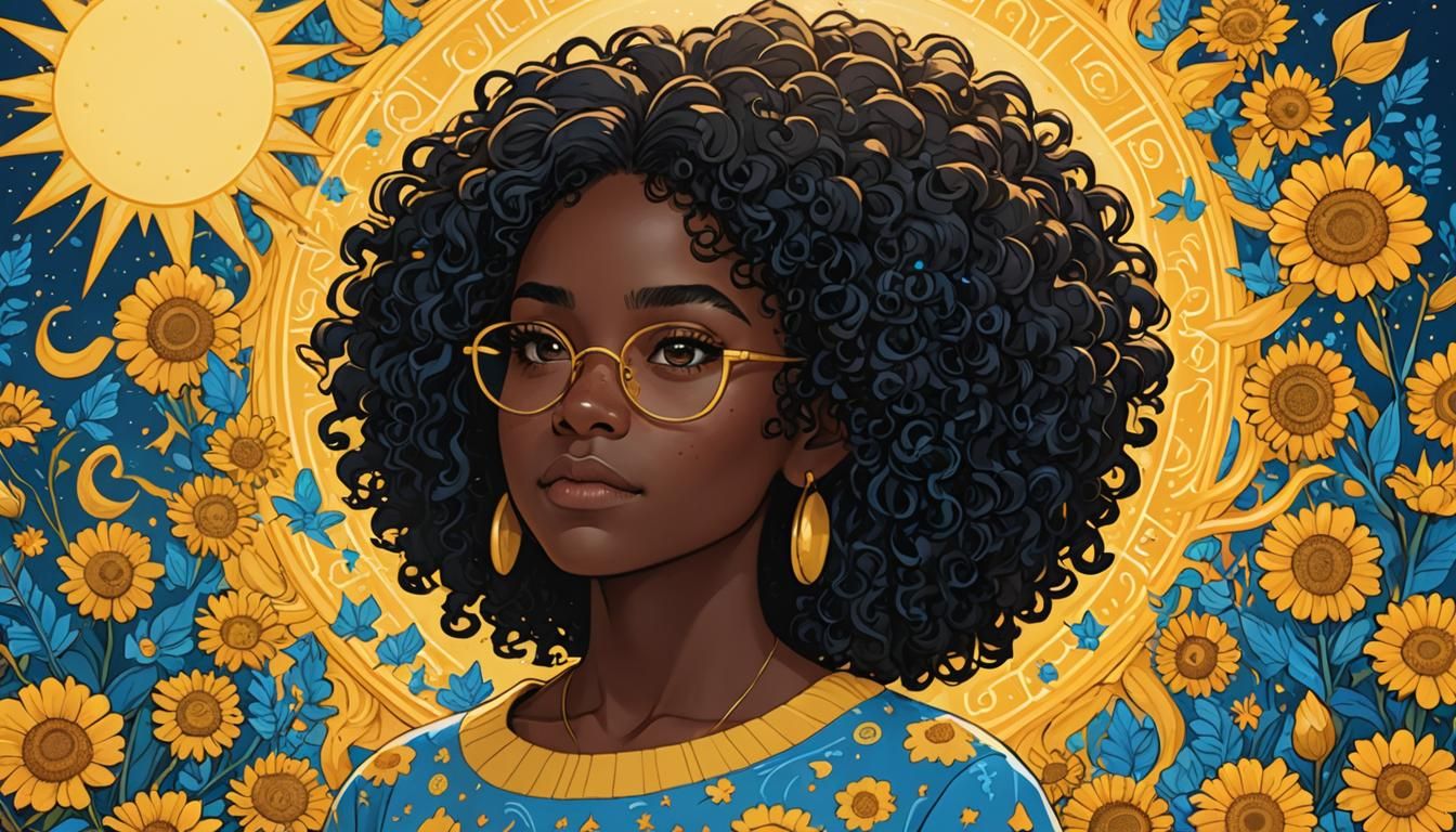 Magical Melanin Art in Yellow and Blue