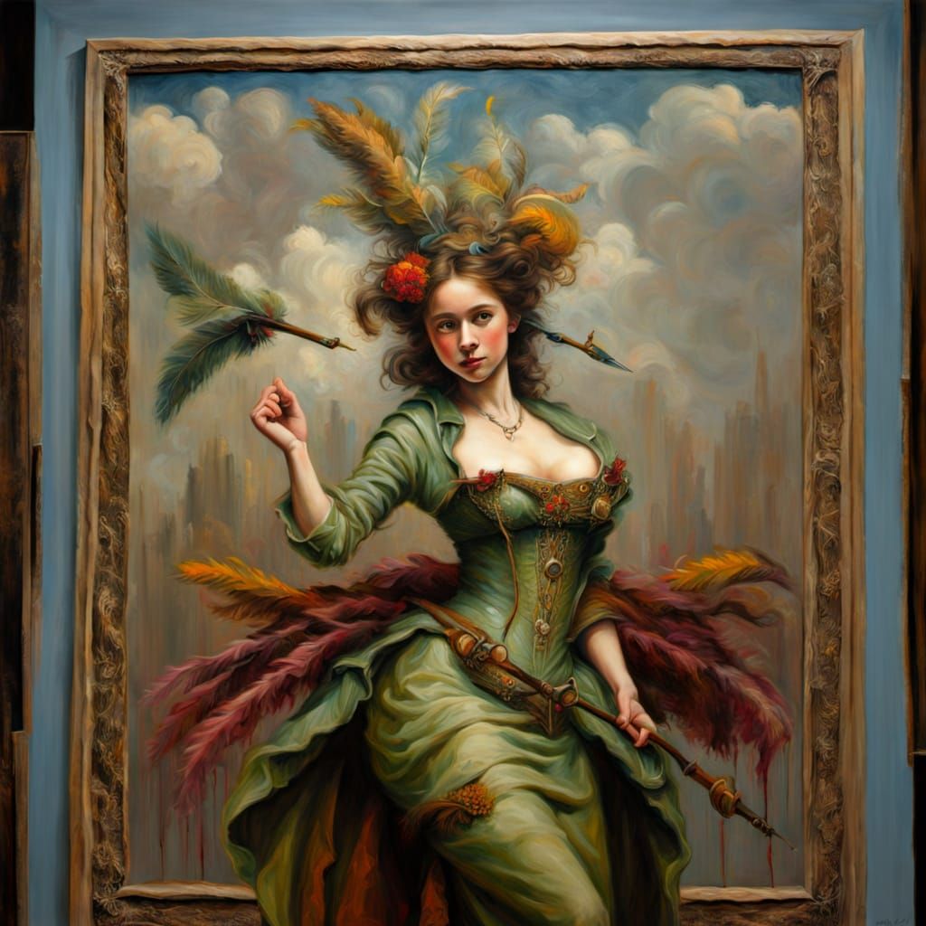 Rembrandt Inspired Oil Painting Portrait on Canvas