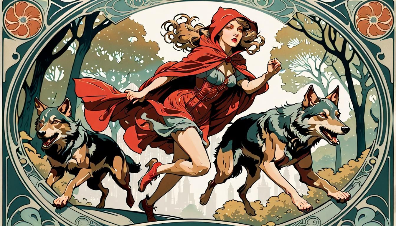 Red Riding Hood Chase: Art Nouveau, Art Deco