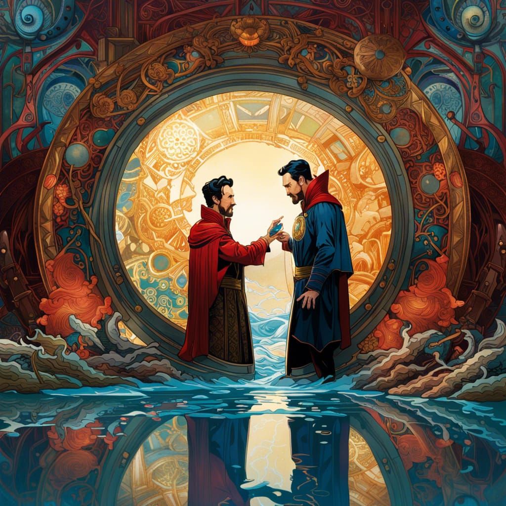 Doctor Strange Mirrored Reflection: Hyperrealistic Digital A...