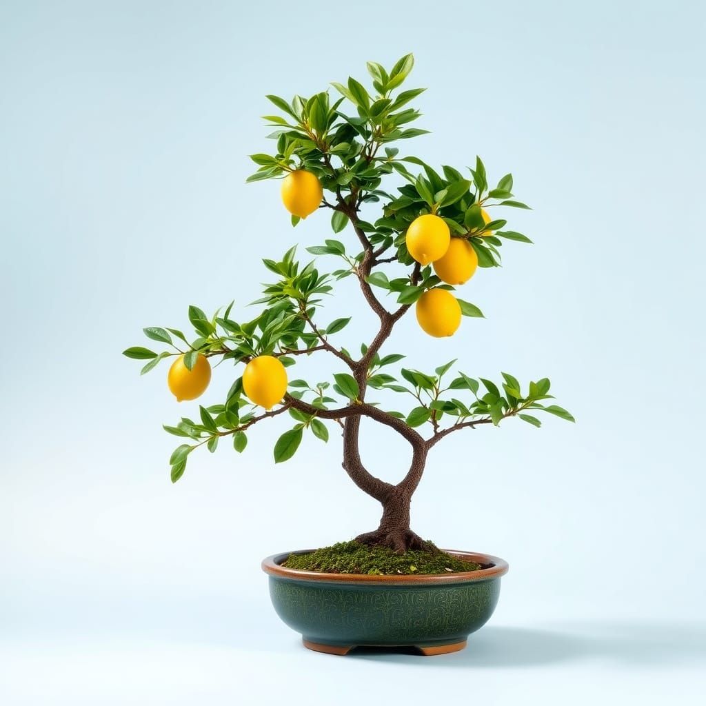 Miniature Lemon Tree in a Bonsai Style