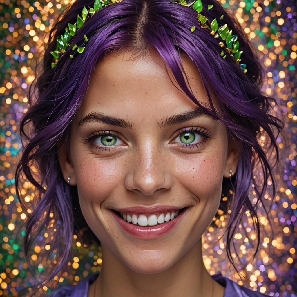 Princess Portrait with Purple Hair in Digital Photography