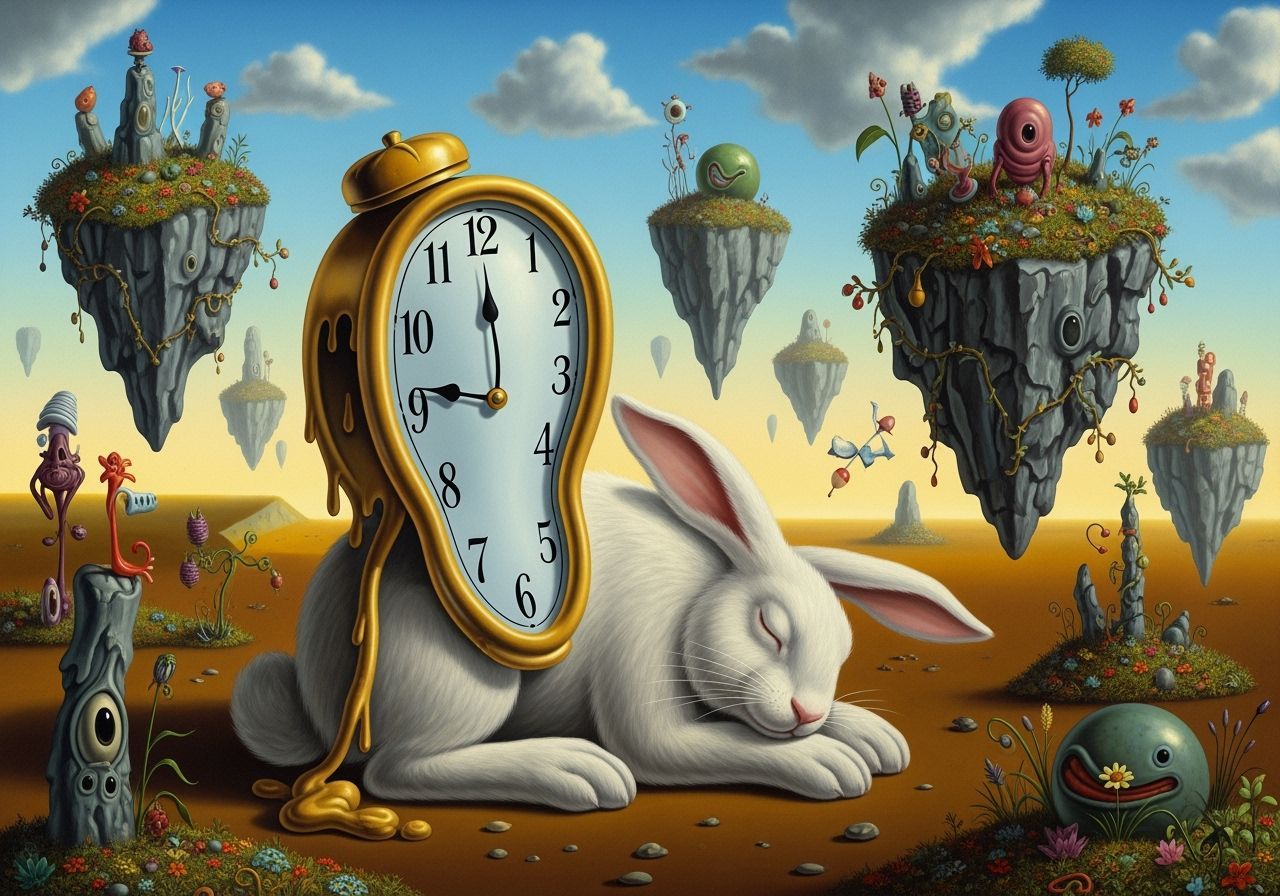 Surreal Melting Clock Dreamscape as a Masterpiece