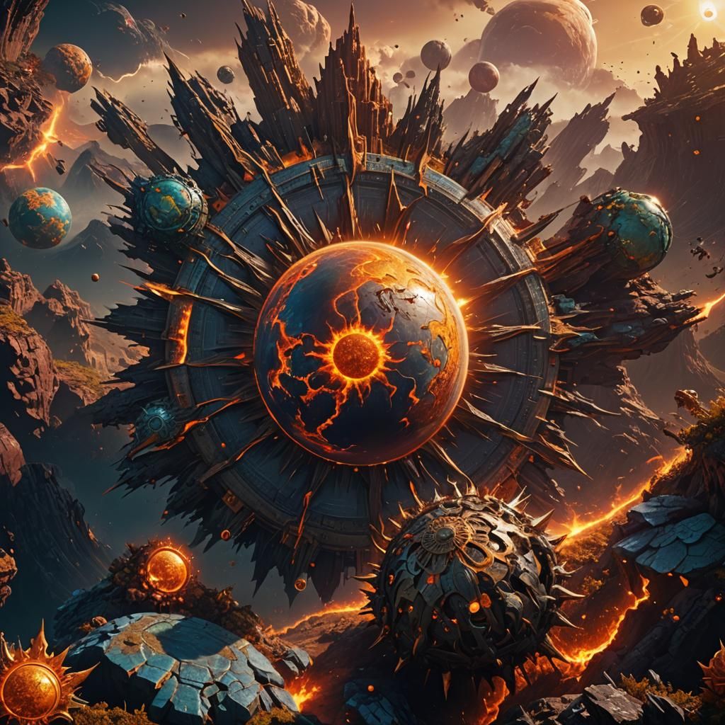 Planet Near Sun: Detailed Matte Painting