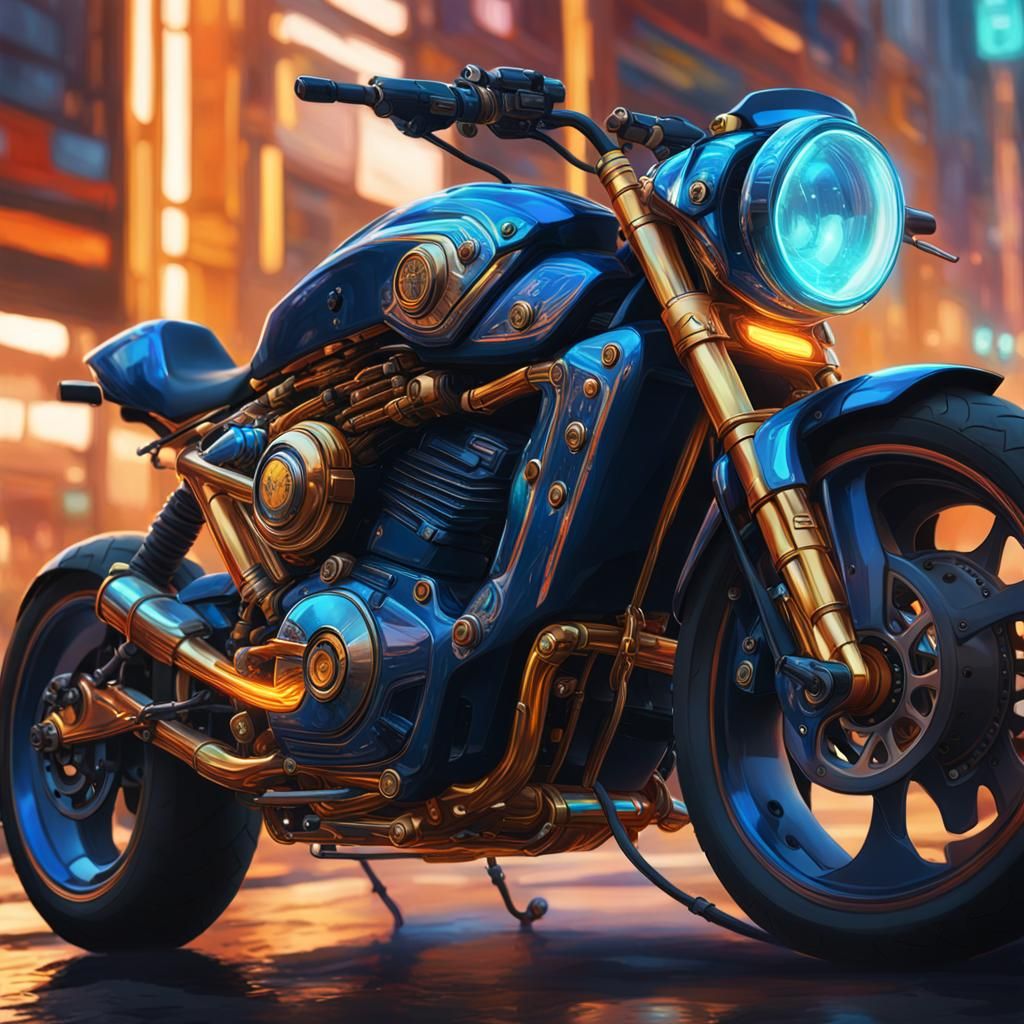 Laptop on Motorcycle: Digital Matte Painting