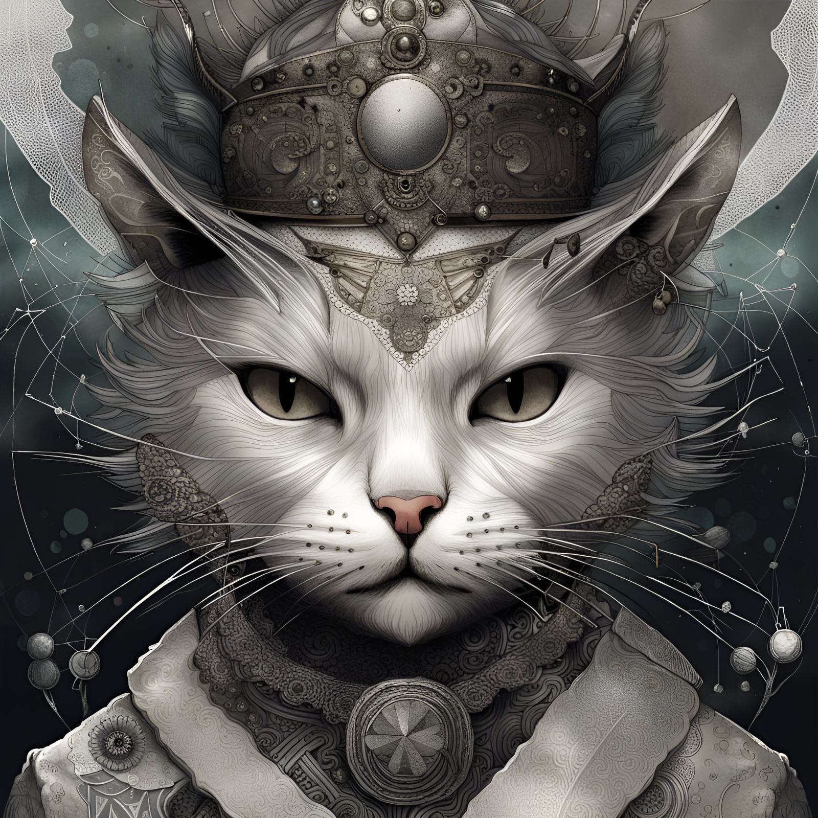 Anthropomorphic Cat Baron with Tophat: Digital Painting