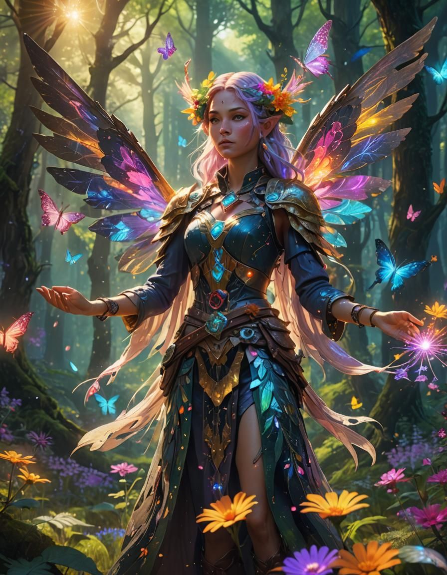Chronomancer in Magical Forest: Fantasy Concept Art