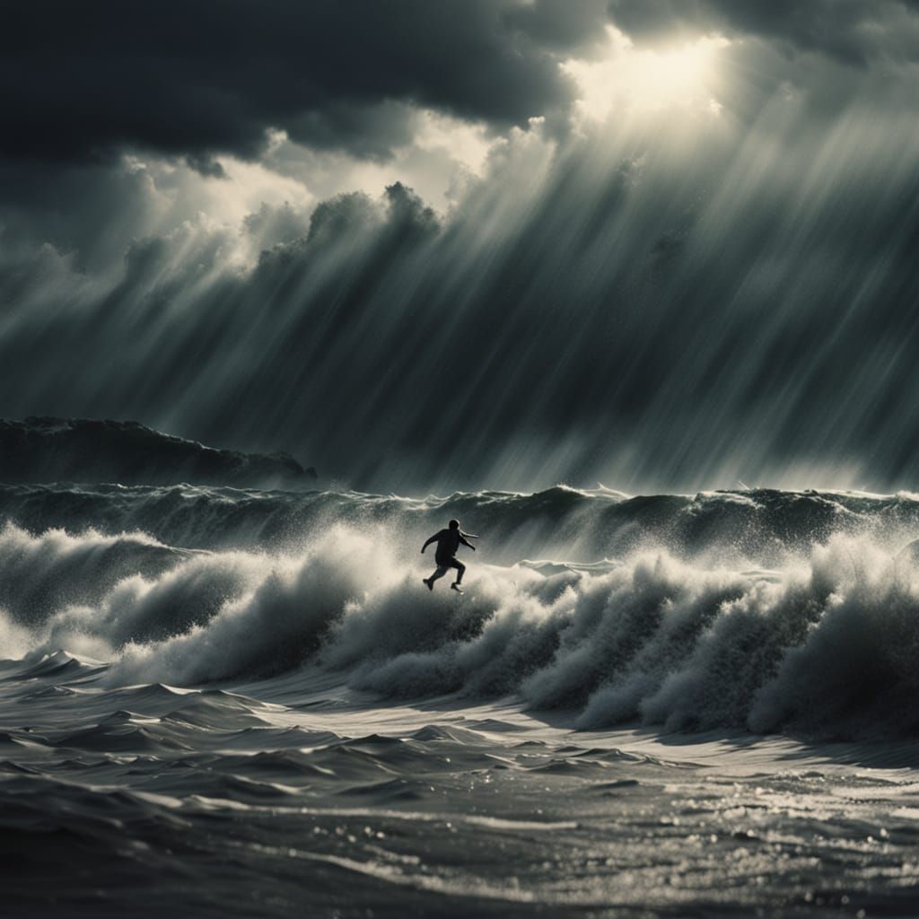 Massive Tsunami Approaches: People Run in Panic