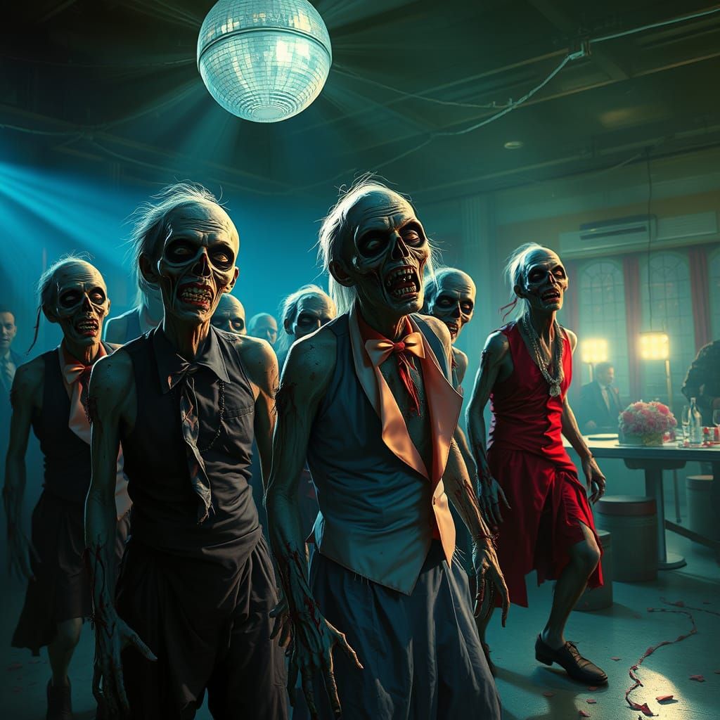 Zombie Prom Night Horror Digital Painting