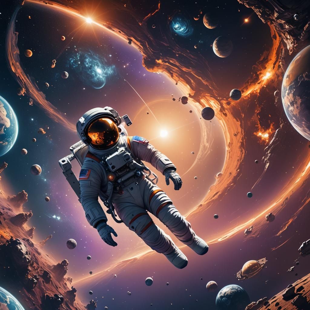 Astronaut in Outer Space: A Digital Matte Painting