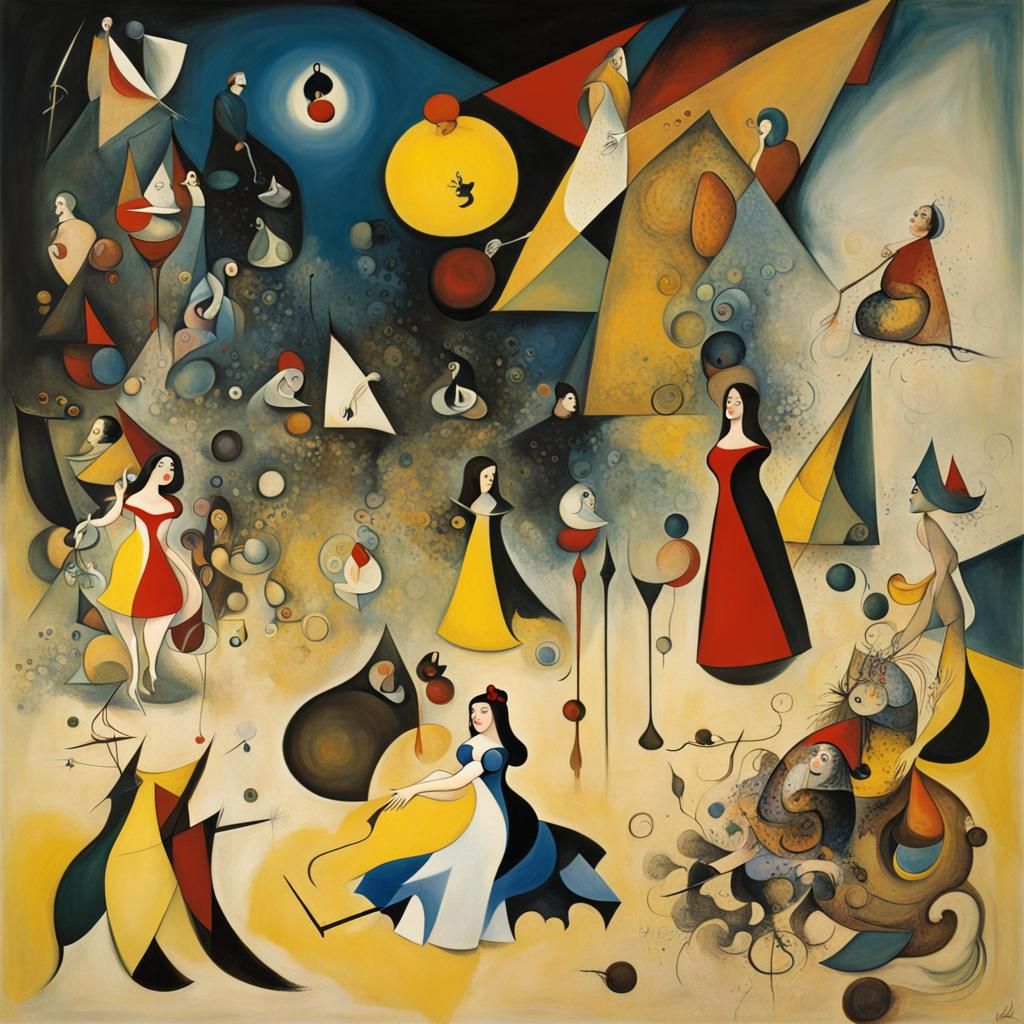 Snow White in Abstract Surrealist Style