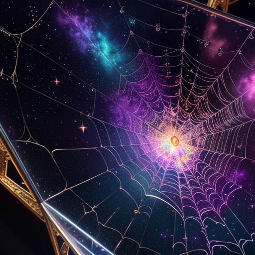 Escher-inspired Steampunk Spiderweb Machine in Glass Gallery