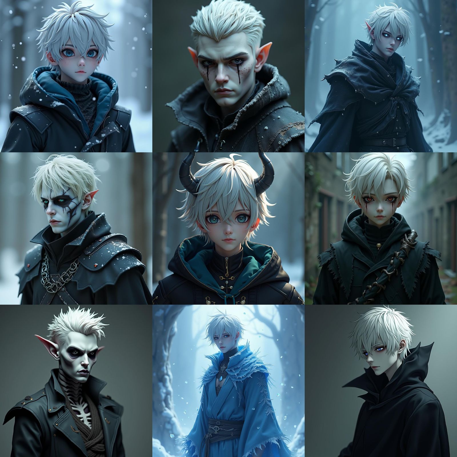 Platinum Blond Undead Demon in 3D Anime Art