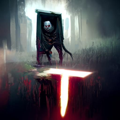 Sinister Image of It in Dark Fantasy Style