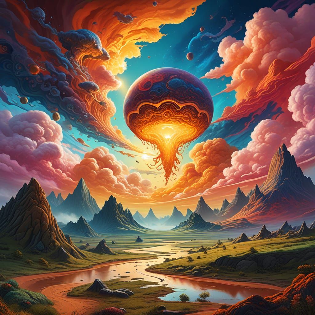 Alien Rises from Earth in Vibrant Fantasy Art