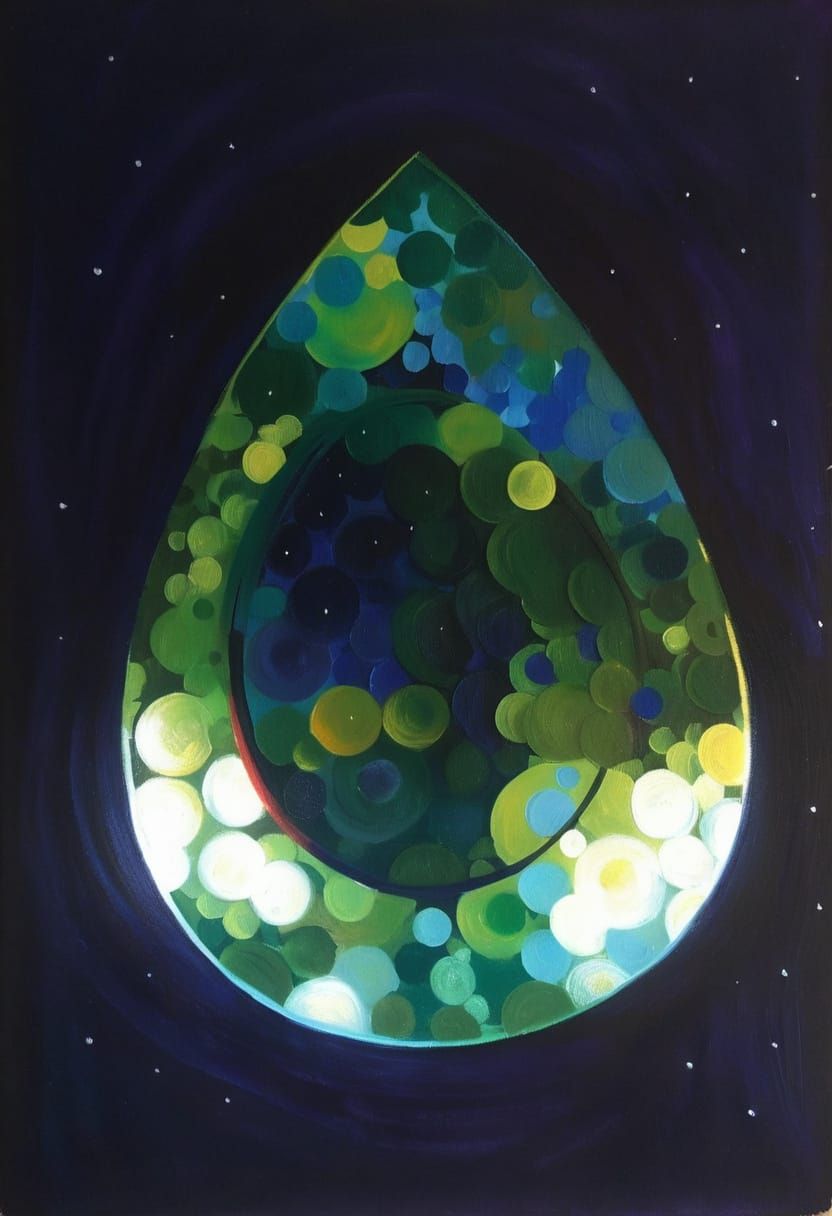 Vivid Fluorescent Acrylic Masterpiece With Impressionist Det...