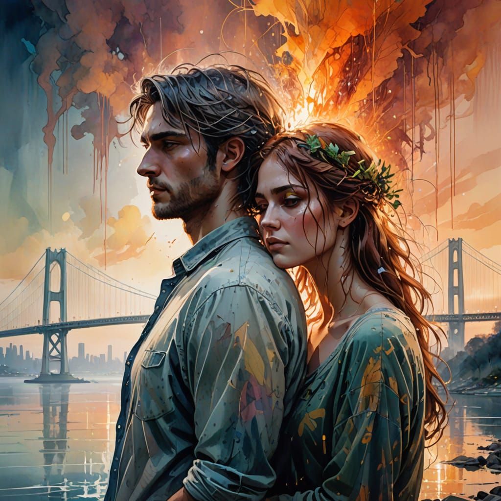 Verrazzano-Narrows Bridge in Sunset Haze