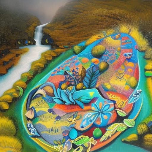 Lamb with White Fleece in Graffiti Art Style