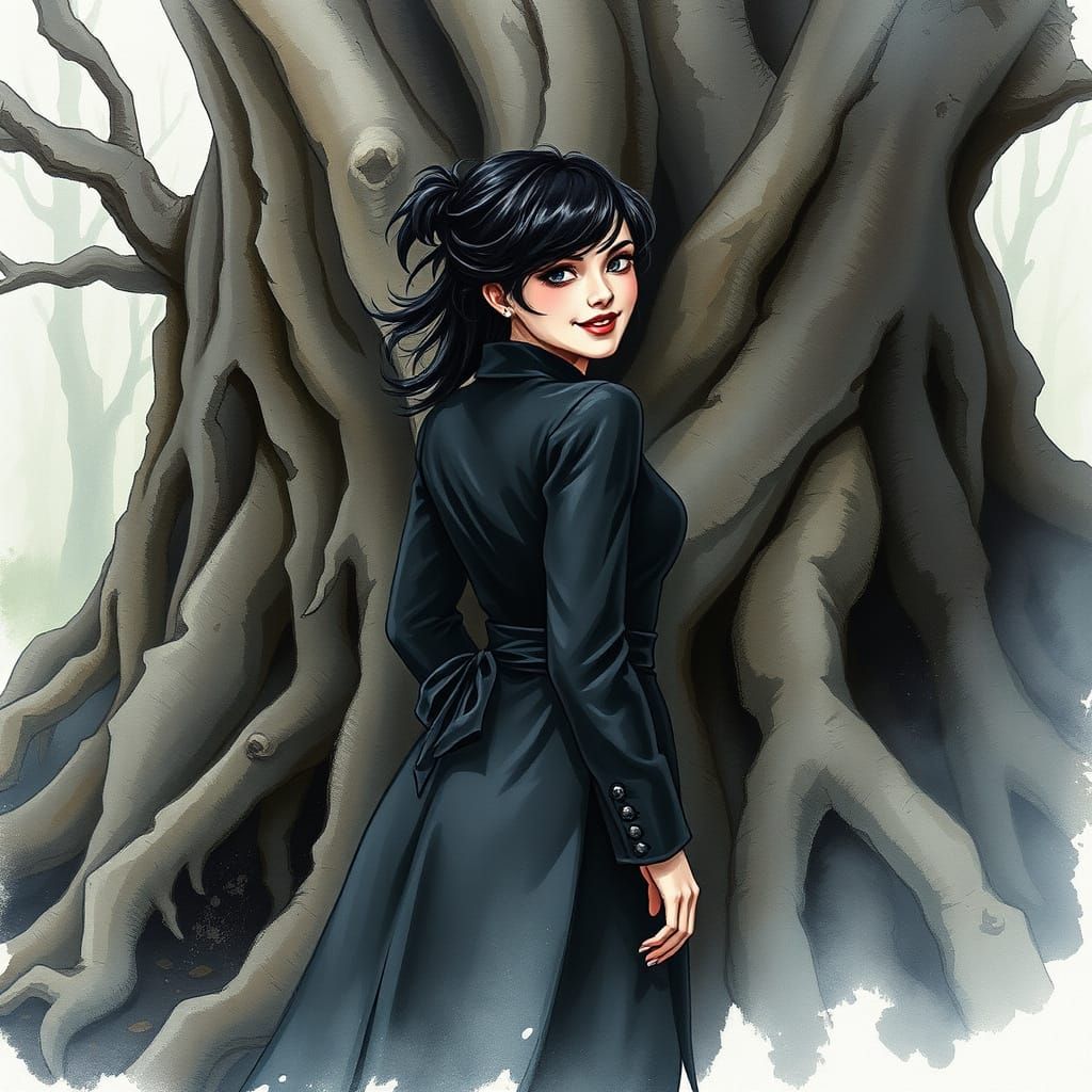 Mysterious Victorian Lady Embraces Gothic Whispers